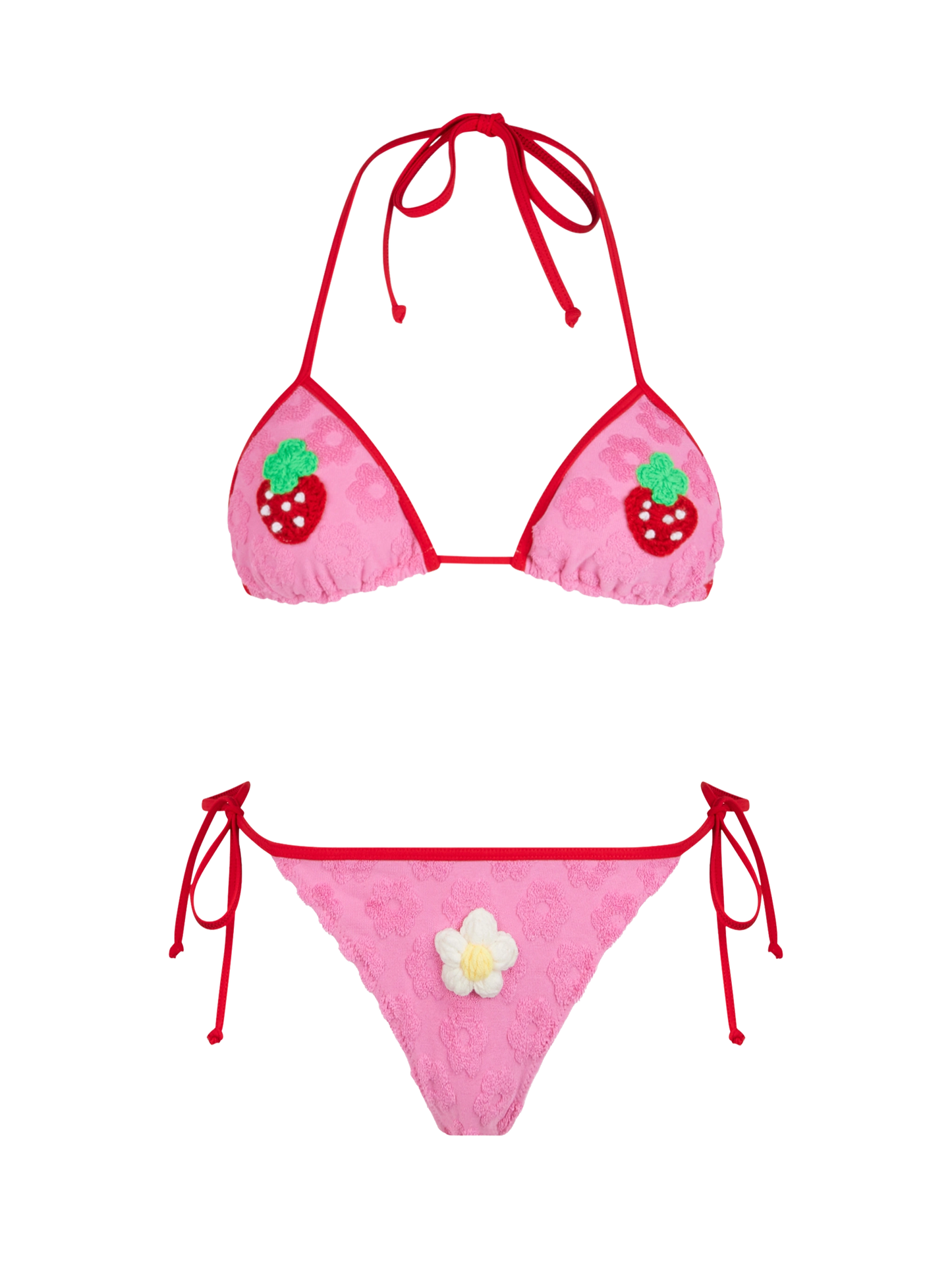 Bikini a triangolo da donna in spugna goffrata Maleah con toppe | BEEPY BELLA SPECIAL EDITION