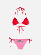 Bikini a triangolo da donna in spugna goffrata Maleah con toppe | BEEPY BELLA SPECIAL EDITION