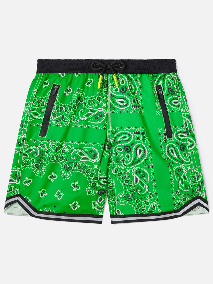 Lange Badeshorts für Jungen mit Bandana-Print 