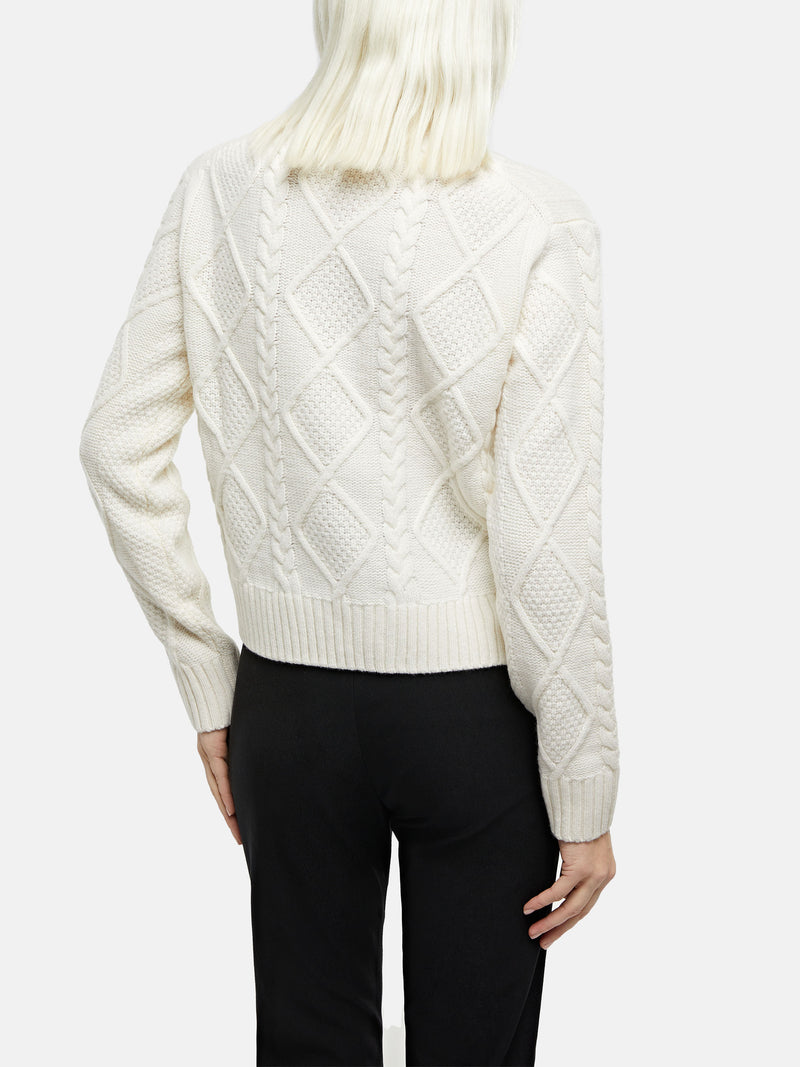 Woman crewneck cable-knit sweater Malmo with Cortina Natale '83 | VACANZE DI NATALE '83