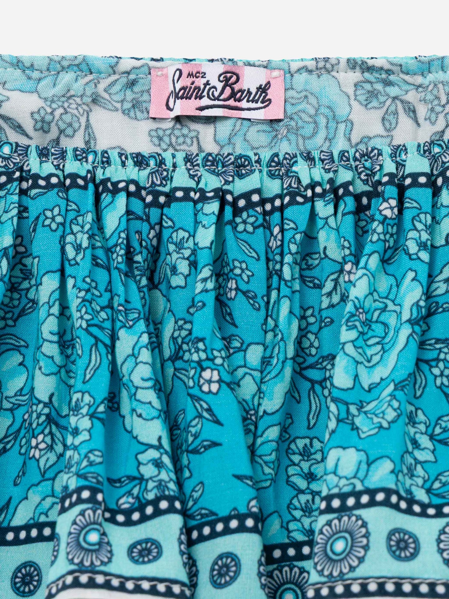 Ruffled crop top Mandy with boho flower print - MC2 Saint Barth