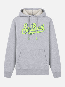 Graues Manhattan-Sweatshirt mit gelbem Logo 