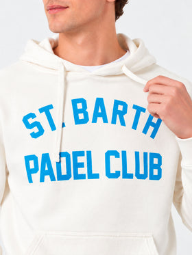 Sweat-shirt blanc Manhattan avec imprimé St. Barth Padel Club 