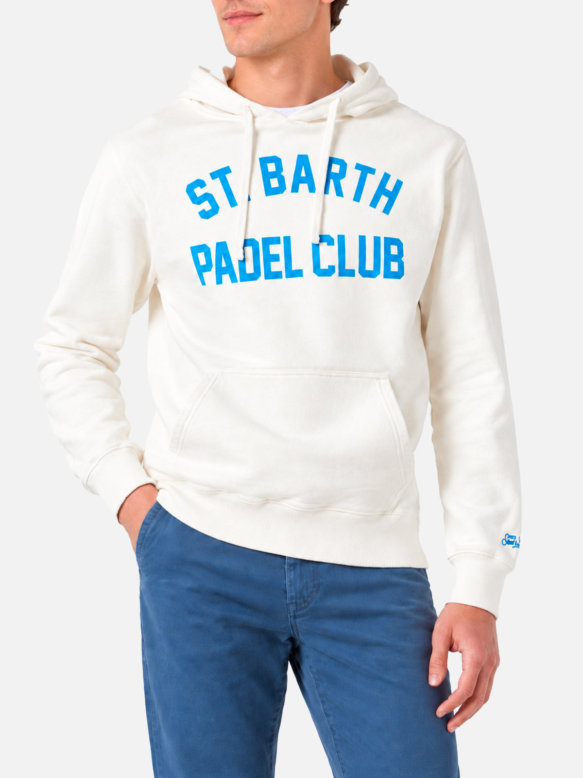 Sweat-shirt blanc Manhattan avec imprimé St. Barth Padel Club 