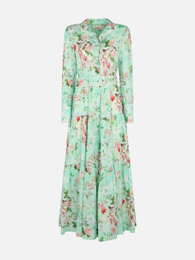 Woman linen dress Marbella with flower print - MC2 Saint Barth