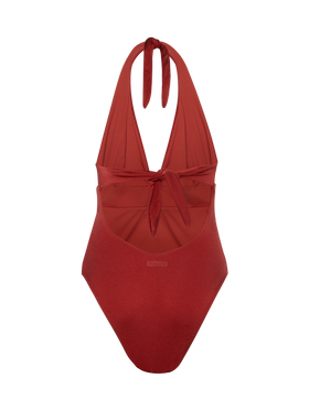 Marylin shimmer red one-piece swimsuit
