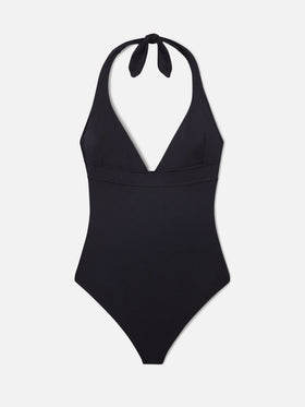 Costume intero Marylin nero con allacciatura al collo 