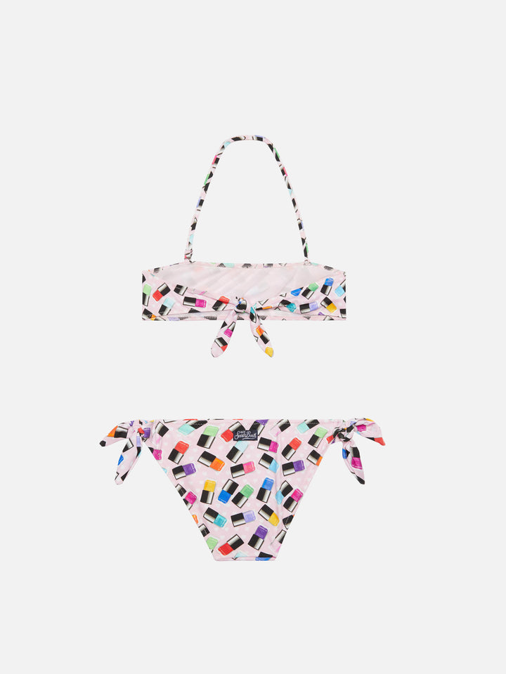 Mädchen-Bikini mit Make-up-Aufdruck