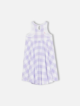Girl cotton dress Masha with print and "Oggi faccio la  Brava" embroidery
