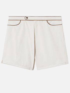 Master Piping swim shorts in white