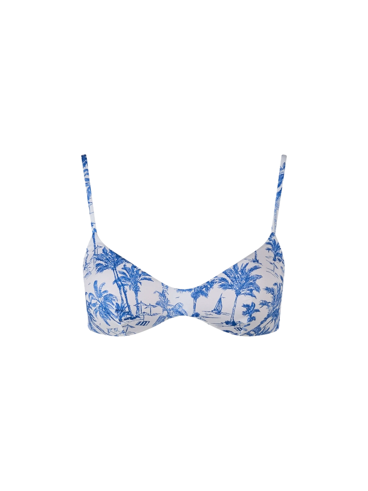 Woman Toile de Jouy scoop bralette beach top May