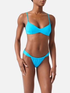May Noelle turquoise scoop bralette bikini