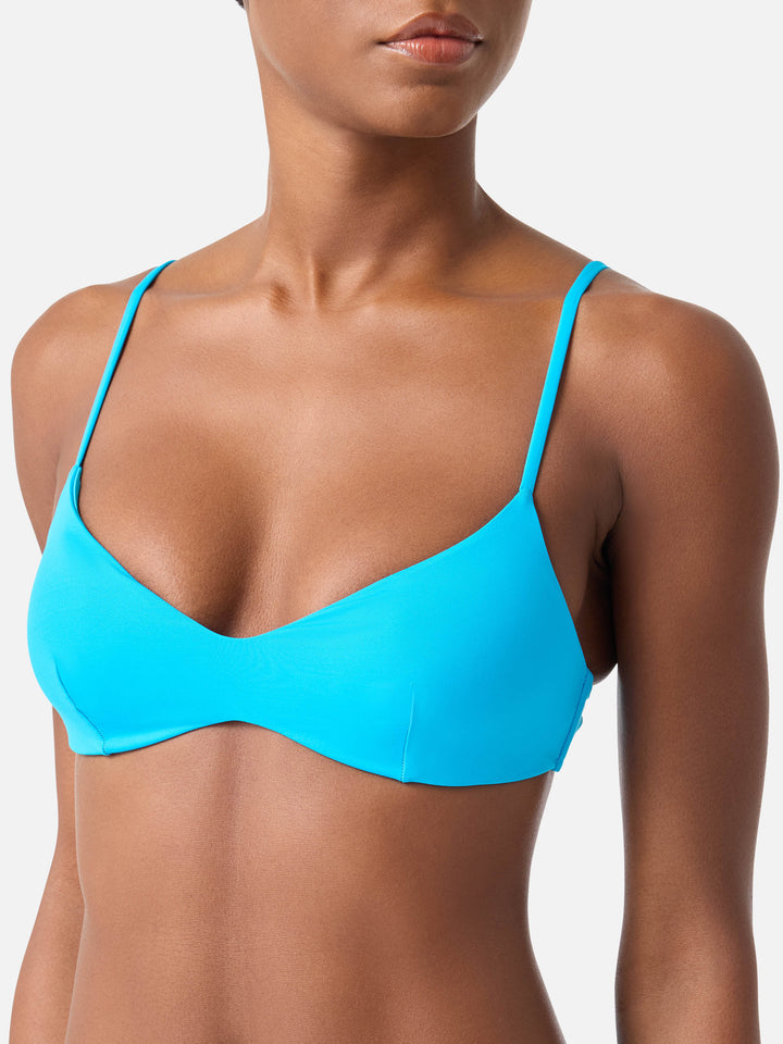 May türkisfarbenes Bikinioberteil mit Scoop-Bralette 