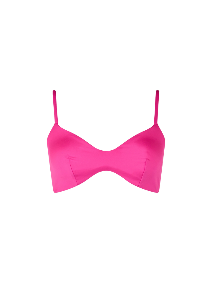 Woman fuchsia scoop bralette beach top May