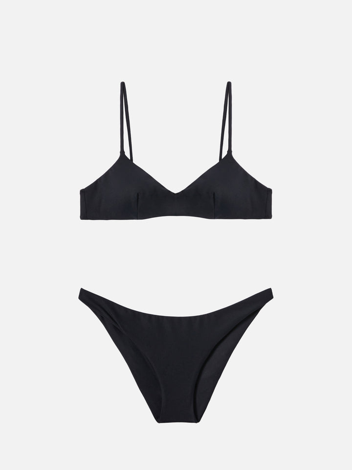 Bralette bikini May Elise in black with classic swim briefs