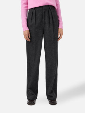 Marcel straight-leg trousers grey melange with pleats