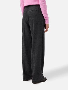 Marcel straight-leg trousers grey melange with pleats