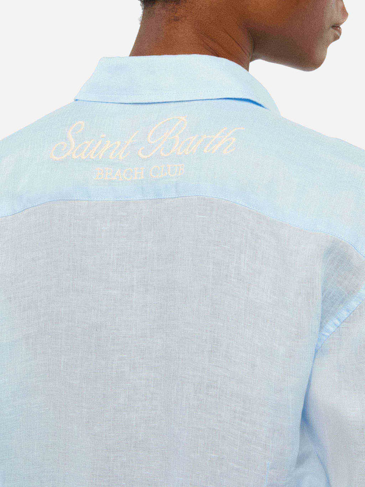 Camicia classica in lino Meredith con ricamo Saint Barth