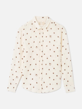 Leinenhemd Meredith mit Polka Dots und Saint Barth-Stickerei 