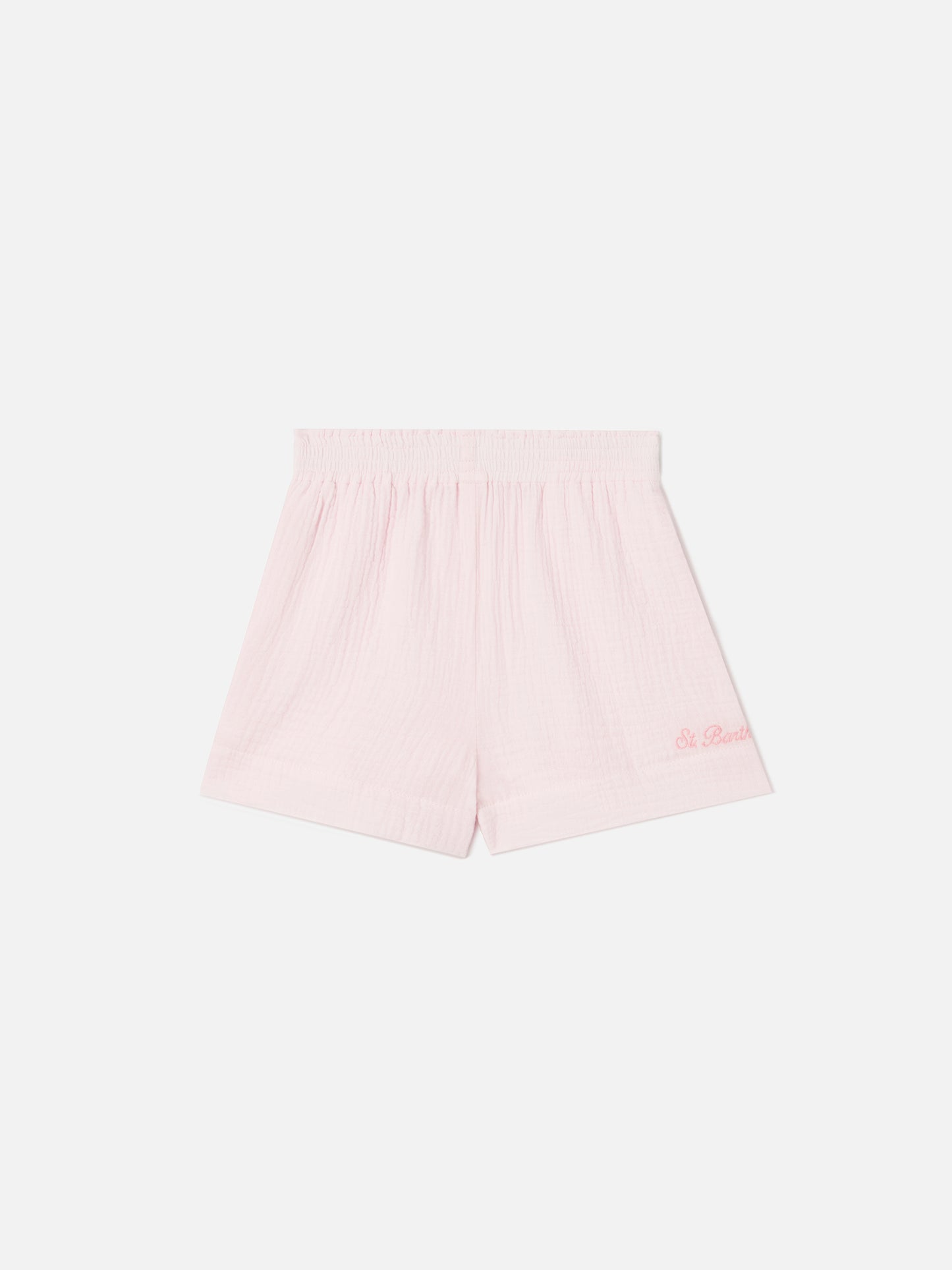 Short Meave Jr in mussola di cotone rosa