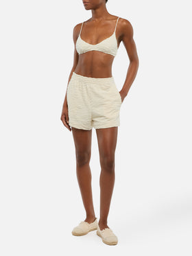 Shorts Meave in spugna con motivo zebrato in rilievo