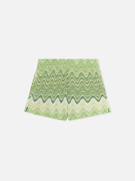 Shorts Meave in raschel degradé verde