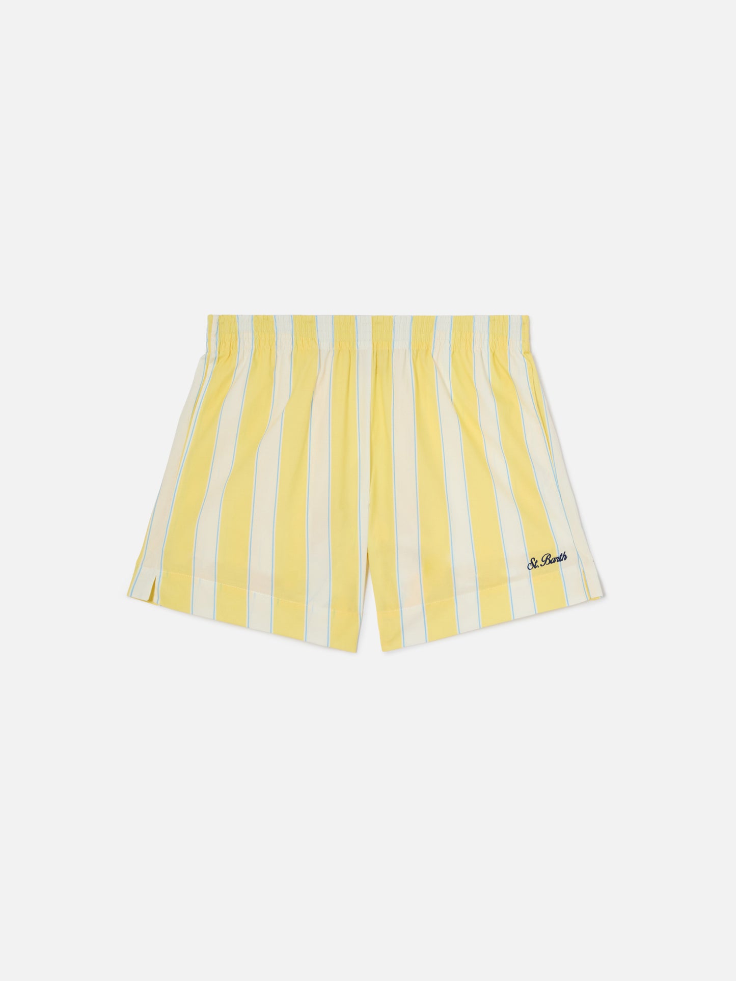 Yellow striped Meave cotton shorts