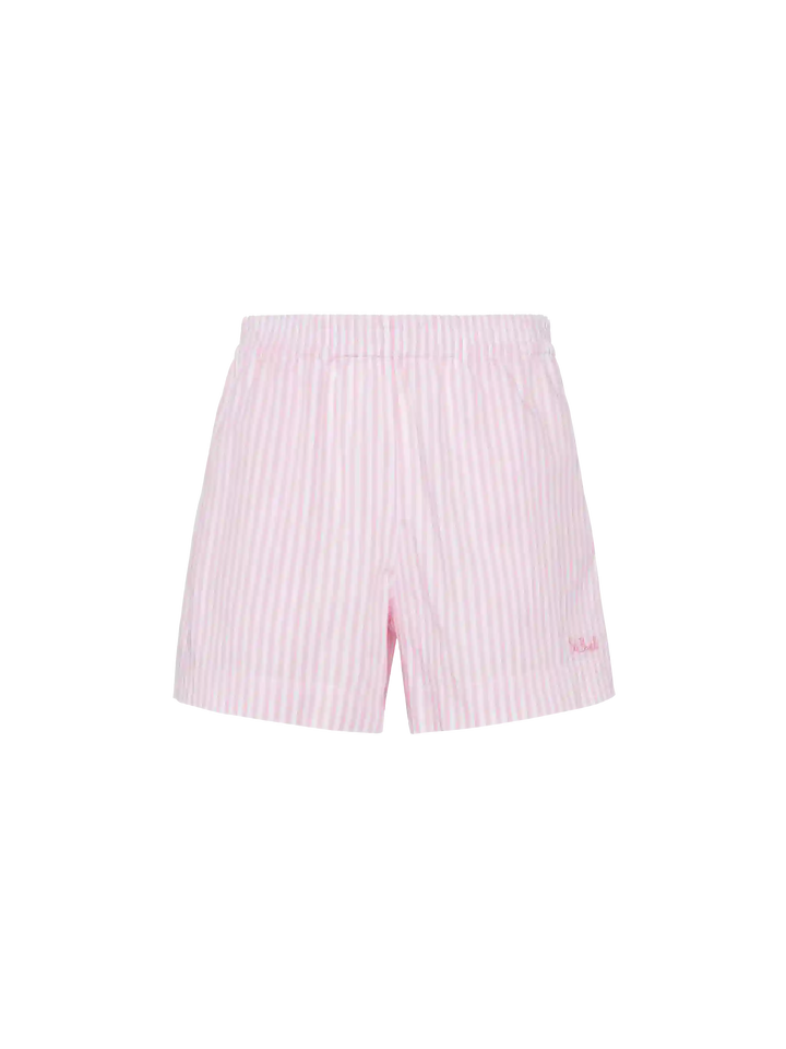 Meave – Pull-Up-Shorts aus Baumwollpopeline mit Streifenmuster