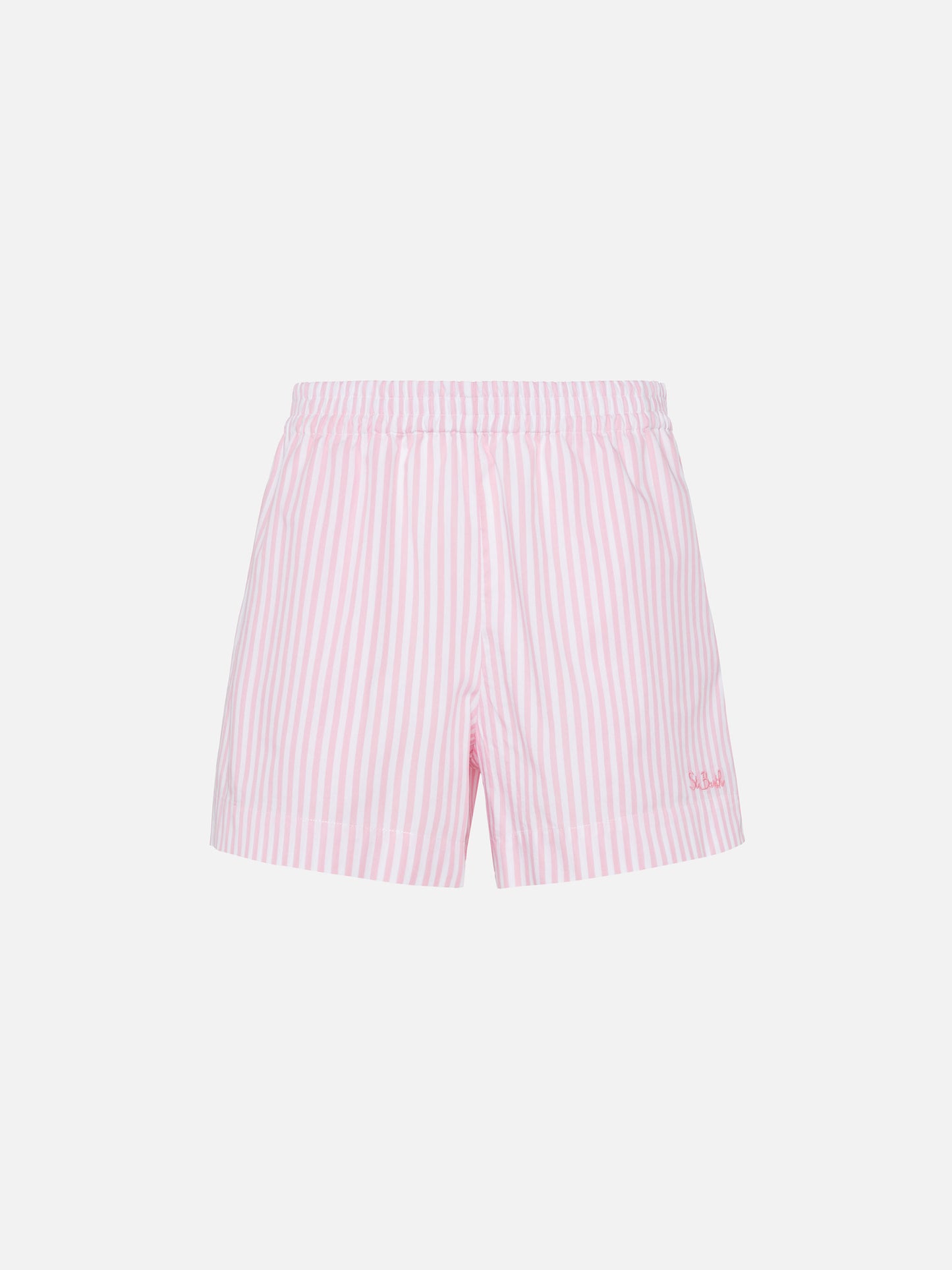 Meave – Pull-Up-Shorts aus Baumwollpopeline mit Streifenmuster
