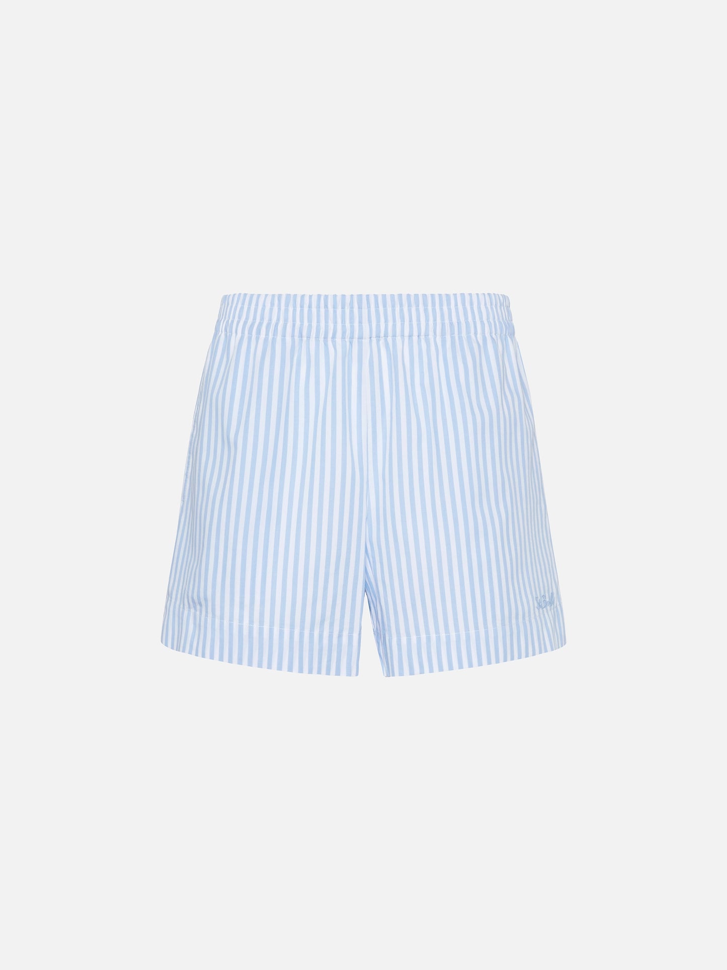Meave shorts pull up in popeline di cotone con stampa a righe