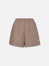 Woman cotton striped pull up shorts Meave