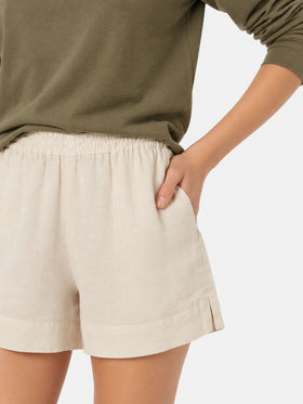 Meave shorts pull up in lino color crema