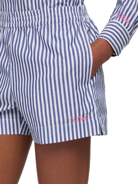 Meave – Pull-Up-Shorts aus Baumwollpopeline mit Streifenmuster