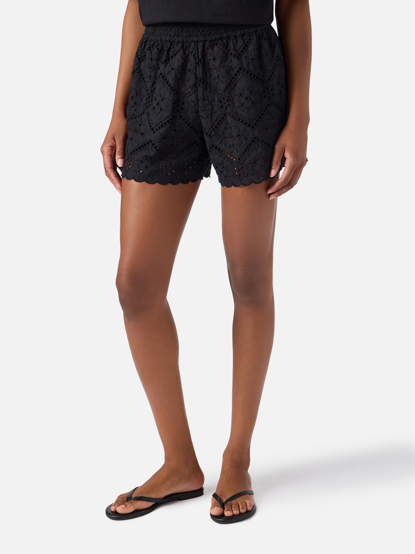 Shorts Meave in sangallo nero