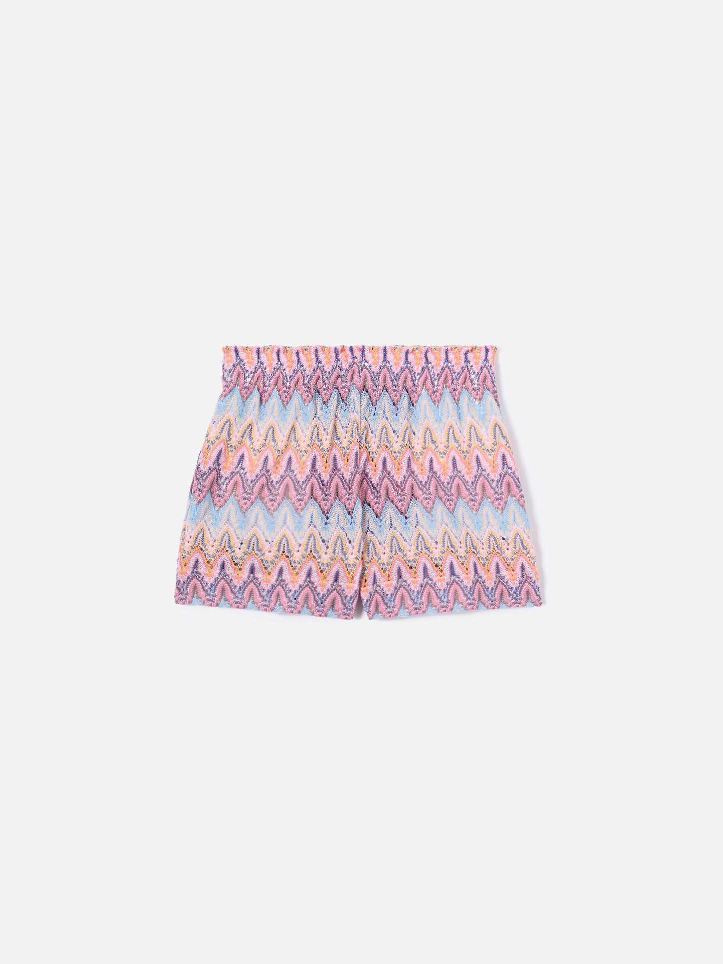 Meave Jr raschel knit shorts with pastel flame pattern