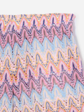 Meave Jr raschel knit shorts with pastel flame pattern