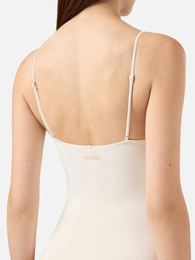 Costume intero Medea color crema con ferretto