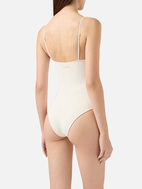 Costume intero Medea color crema con ferretto