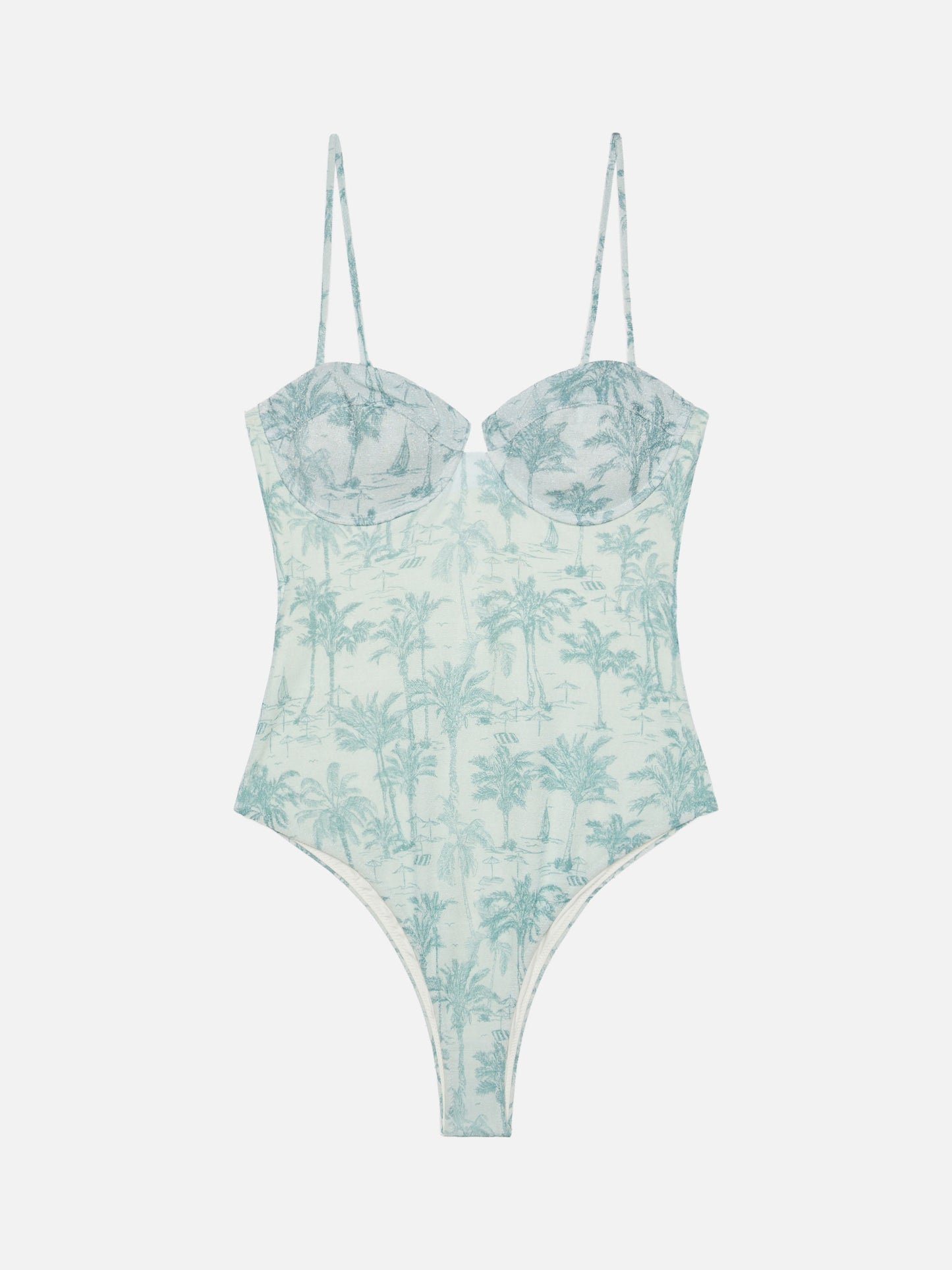 Medea lurex underwired one-piece swimsuit with toile de jouy print