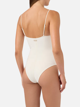 Maillot de bain une pièce Medea ivoire avec broderie étoile de mer 