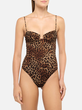 Costume intero Medea con ferretto e stampa animalier
