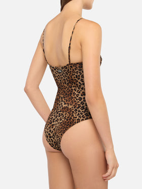 Costume intero Medea con ferretto e stampa animalier