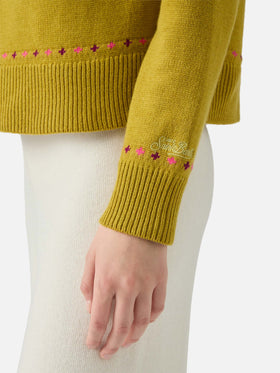 Cashmere blend sweater Meghan with nordic jacquard