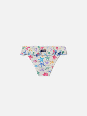 Melly cream starfish print swim briefs