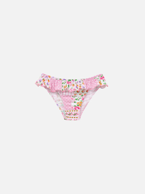 Melly ruffled swim briefs with flower patch print - MC2 Saint Barth