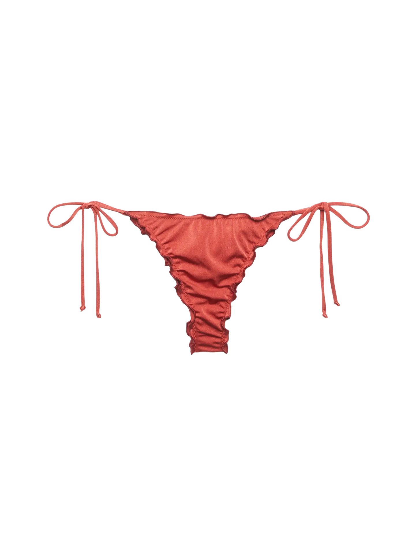 Slip mare Miami shimmer rosso mattone e taglio sgambato