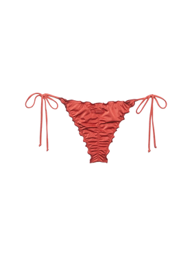 Slip mare Miami shimmer rosso mattone e taglio sgambato