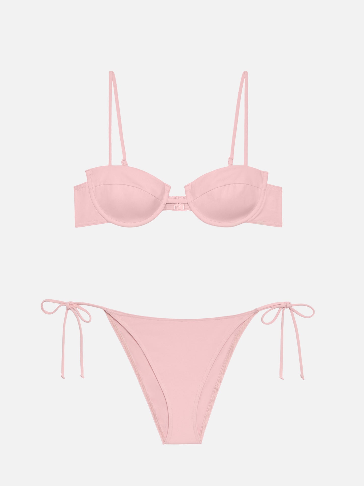 Virgo pink classic swim briefs                                                          - Salina pink underwired bralette