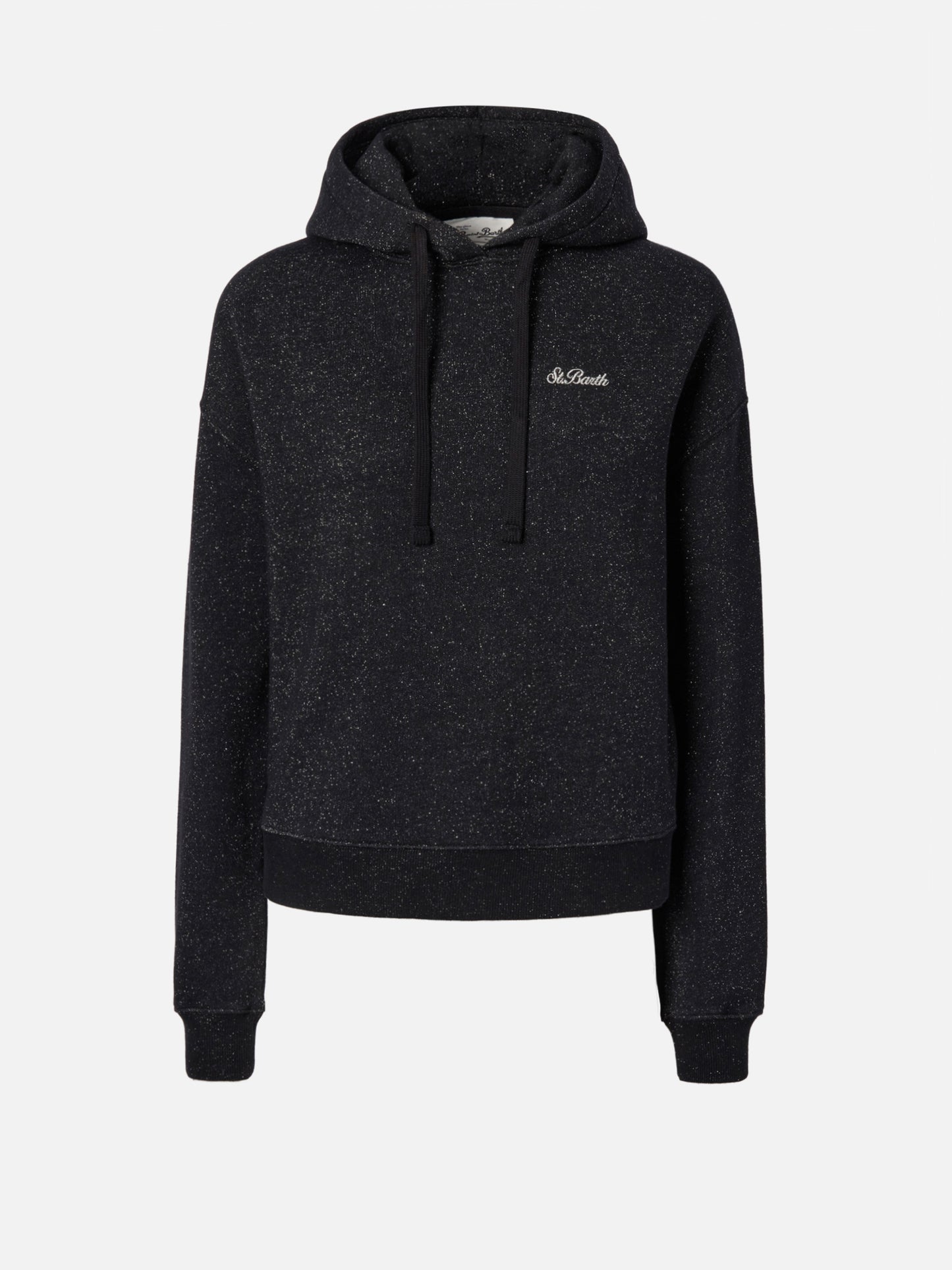 Mindy Hoodie aus schwarzem Baumwoll-Lurex-Gemisch