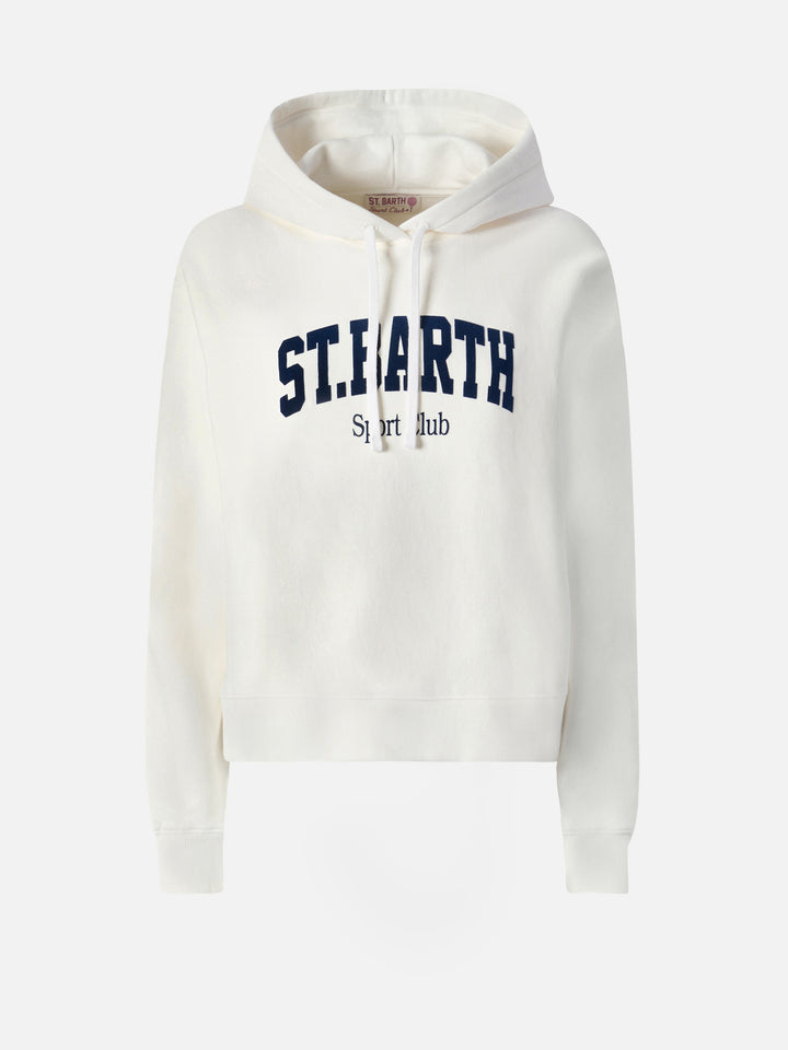 Mindy cotton hoodie with St. Barth Sport Club print